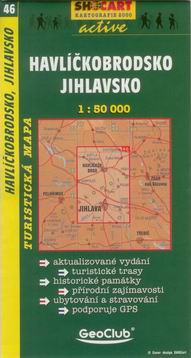 Havlíčkobrodsko, Jihlavsko - mapa SHc46 - 1:50t - Podrobná turistická mapa doplněná popisy turistických zajímavostí. V přehledném mapovém podkladu jsou kromě stezek pro pěší vyznačeny i hlavní cyklotrasy, turistické zajímavosti všeho druhu, kempy, restaur