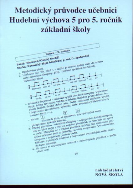 Levně Hudební výchova 5 - metodický průvodce k učebnici - Jaglová Jindřiška - A5, brožovaná