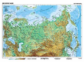 Severní Asie geografická/  politická - mapa A3