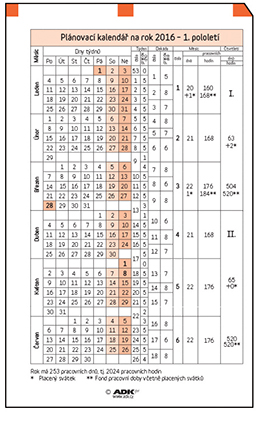 Levně ADK Plánovací kalendář A5 2024 (1 list)