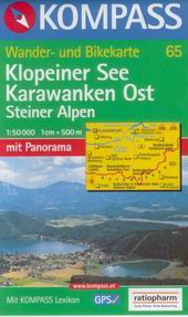 Klopeiner See, Karawanky -východ-, Steiner Alpen - mapa Kompass č.65 - 1:50t /Rakousko,Slovinsko/
