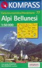 Alpi Bellunesi - mapa Kompass č.77  - 1:50t /Itálie/