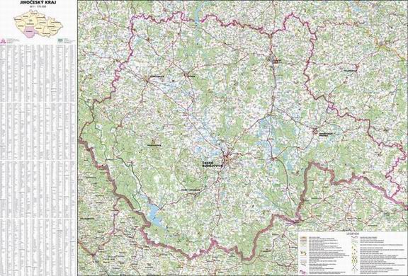 Kraj - Jihočeský -ZES- 1:150 000 - nástěnná mapa