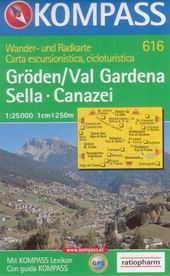 Grden /Val Gardena/, Sella, Canazei - mapa Kompass č.616 - 1:25t /Itálie/