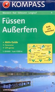Füssen, Ausserfern - mapa Kompass č.4 - 1:50 000 /Rakousko,Německo/
