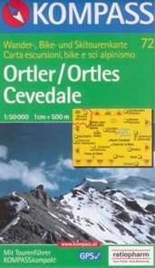 Ortler, Cevedale - mapa Kompass č.72 - 1:50t /Itálie,Švýcarsko/
