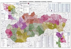 Slovenská republika - administrativní - 1:400 000 - nástěnná mapa /VKÚ/