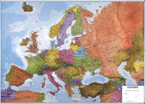 Evropa obří- politické rozdělení - 1:3,2 mil - nástěnná mapa