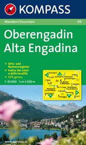 Oberengadin - mapa Kompass č.99 - 1:50t /Švýcarsko,Itálie/