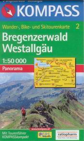 Bregenzerwald, Westallgäu - mapa Kompass č.2 - 1:50t / Rakousko,Německo, Švýcarsko/