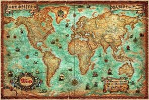 Svět - Antique-Rayworld - nástěnná mapa