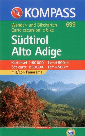 Südtirol /Jižní Tyrolsko/, Alto Adige - set map Kompass č.699 - 1:50 000 /Itálie,Rakousko/ - skládané mapy