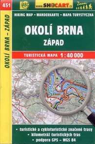Okolí Brna - západ - mapa SHOCart č. 451 - 1:40 000