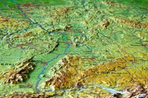 Německo - plastická reliéfní mapa 60 x 80 cm