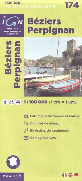 Béziers Perpignan 1:100 000 Cyklomapa IGN