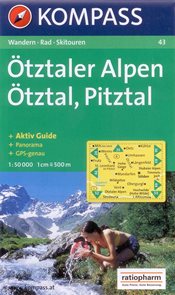 Otztaler Alpen - mapa Kompass č.43 - 1:50 000 /Rakousko,Itálie/