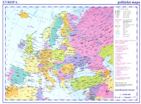 Evropa - příruční mapa politická 1:17M lamino, A3