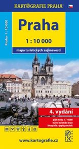 Praha mapa turistických zajímavostí 1: 10 000