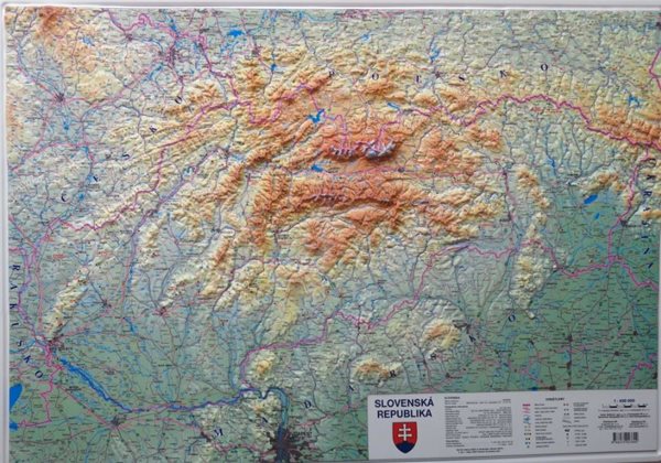 Levně Slovenská republika - reliéfní nástěnná mapa - 1:450 000