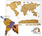 Velká stírací mapa světa- bílá