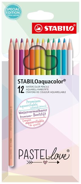 Levně STABILOaquacolor Pastellove Akvarelové pastelky - sada 12 barev