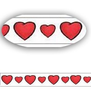 Samolepicí papírová washi páska - Červená srdce 
