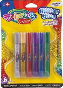 Dekorační lepicí pero Colorino - Glitter, 6 barev