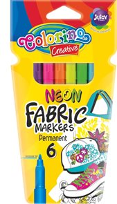 Fixy na textil Colorino - neonové, permanentní - 6 barev