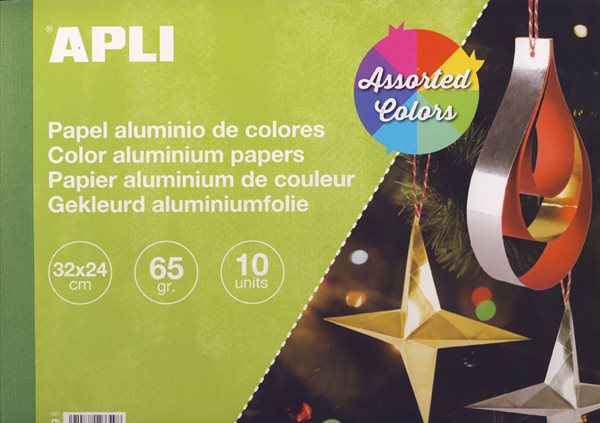 Levně APLI Metalický papír 65 g - mix barev, Sleva 13%