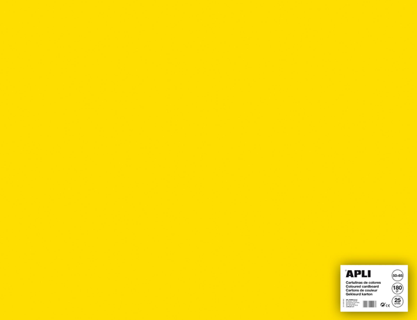 Levně APLI sada barevných papírů, A2+, 170 g, žlutý - 25 ks, Sleva 95%
