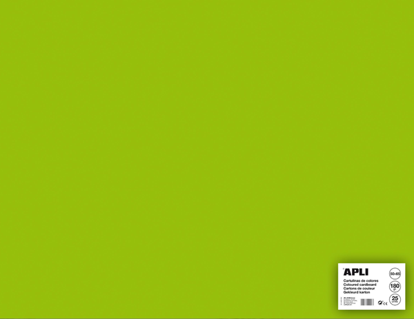 Levně APLI sada barevných papírů, A2+, 170 g, fluo-zelený - 25 ks, Sleva 110%