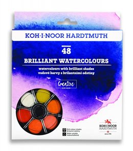 Koh-i-noor brilantní vodové barvy (anilinky) 48 barev, 22,5 mm