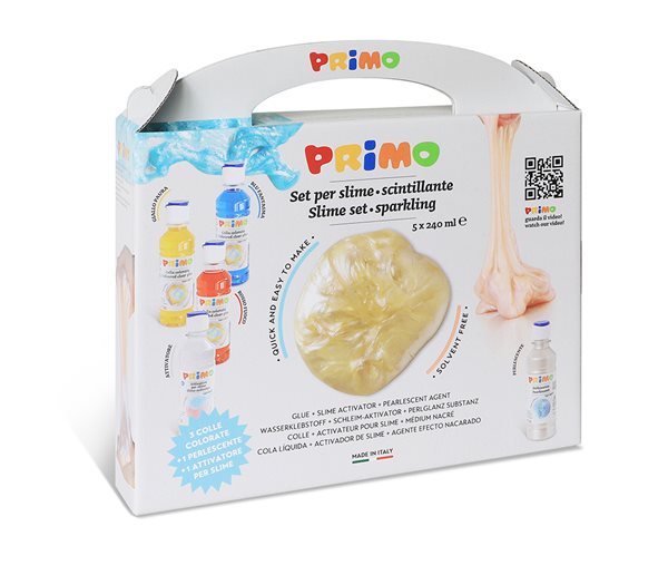 Sada PRIMO na výrobu slizu, 3 × lepidlo 240 ml, aktivátor slizu 240 ml, perleťové médium 240 ml