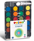 Vodové barvy PRIMO BLACK FINE, průměr 30mm, 24ks + štětec + běloba