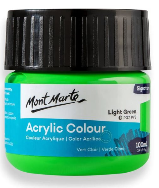 Levně Akrylová barva Mont Marte,100ml, sv. zelená (Light Green)