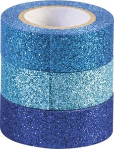 Sada samolepicích papírových washi pásek Heyda - odstíny modré