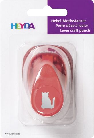 Ozdobná děrovačka na papír Heyda, 17 mm - Kočička
