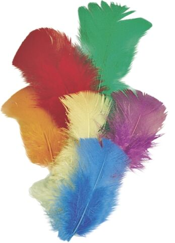 Dekorativní peříčka krocaní 16 ks, mix barev