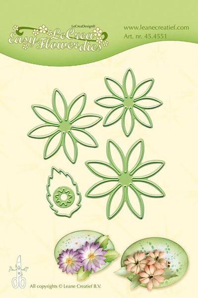 Vyřezávací kovová a embosovací šablona Leabilities - Jednoduché květy (5 ks)