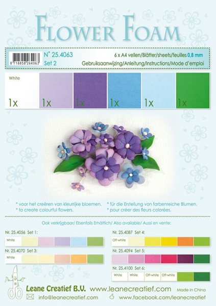 Levně Speciální pěnová guma na výrobu květin A4 - modro-fialové barvy
