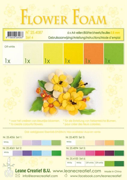 Levně Speciální pěnová guma na výrobu květin A4 - žluté barvy