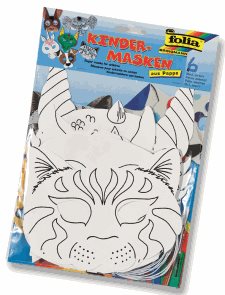 Papírové masky pro následnou dekoraci - pes, kočka, kůň, slon, zajíc, drak
