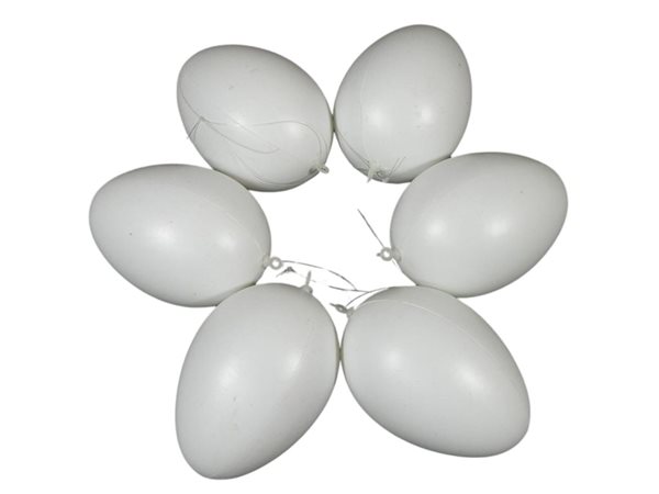 Plastová vejce, zavěšovací, neprůhledné, 8 cm - 6 ks