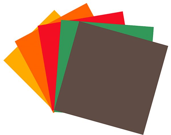 Levně Barevné papíry A4 - Podzimní mix - 300g - 25 listů v 5 barvách
