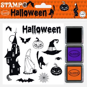 Gumová razítka - Halloween s halloweenským inkousty