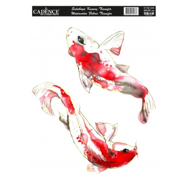 Levně Nažehlovací obrázky na textil Cadence, akvarelová - ryby
