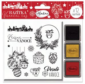 Vánoční razítka Aladine Stampo NOËL, 12 ks  - Vánoční čas