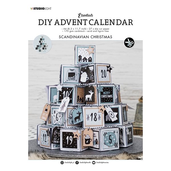 Levně DIY Adventní kalendář Studio Light, A4, 27 l. - Severské Vánoce