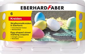 Chodníkové křídy Eberhard Faber ve tvaru vajíčka - 6ks