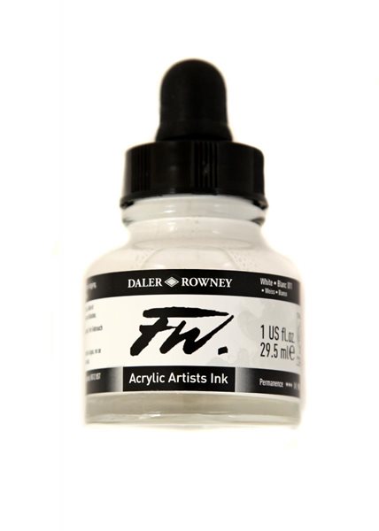 Umělecká akrylová tuš Daler Rowney 29,5 ml - White